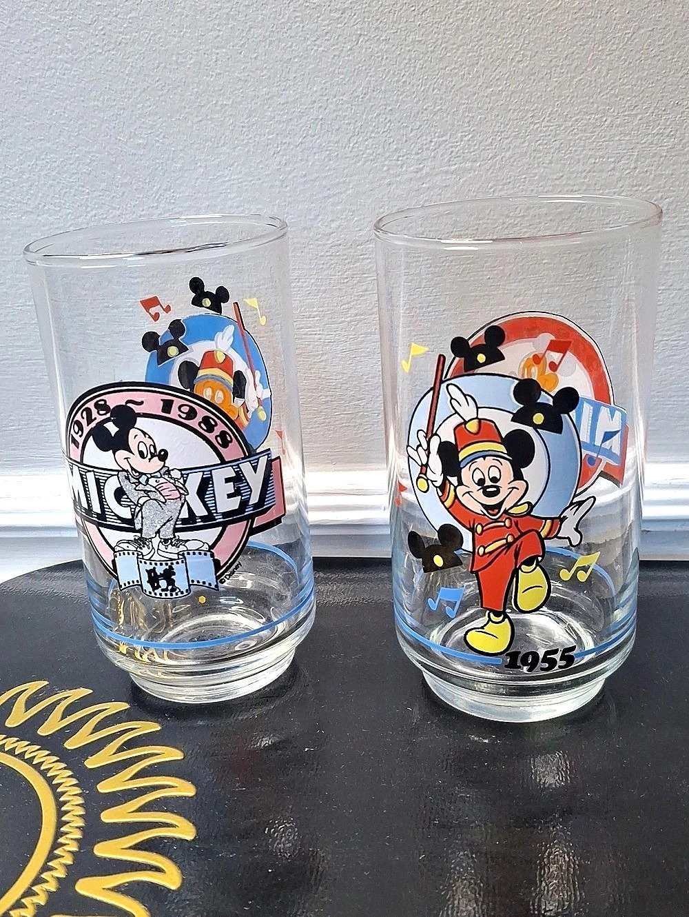 Disney Vintage Mickey Mouse 1928-1988 Timeline Drinking Glass Timeline Glasses